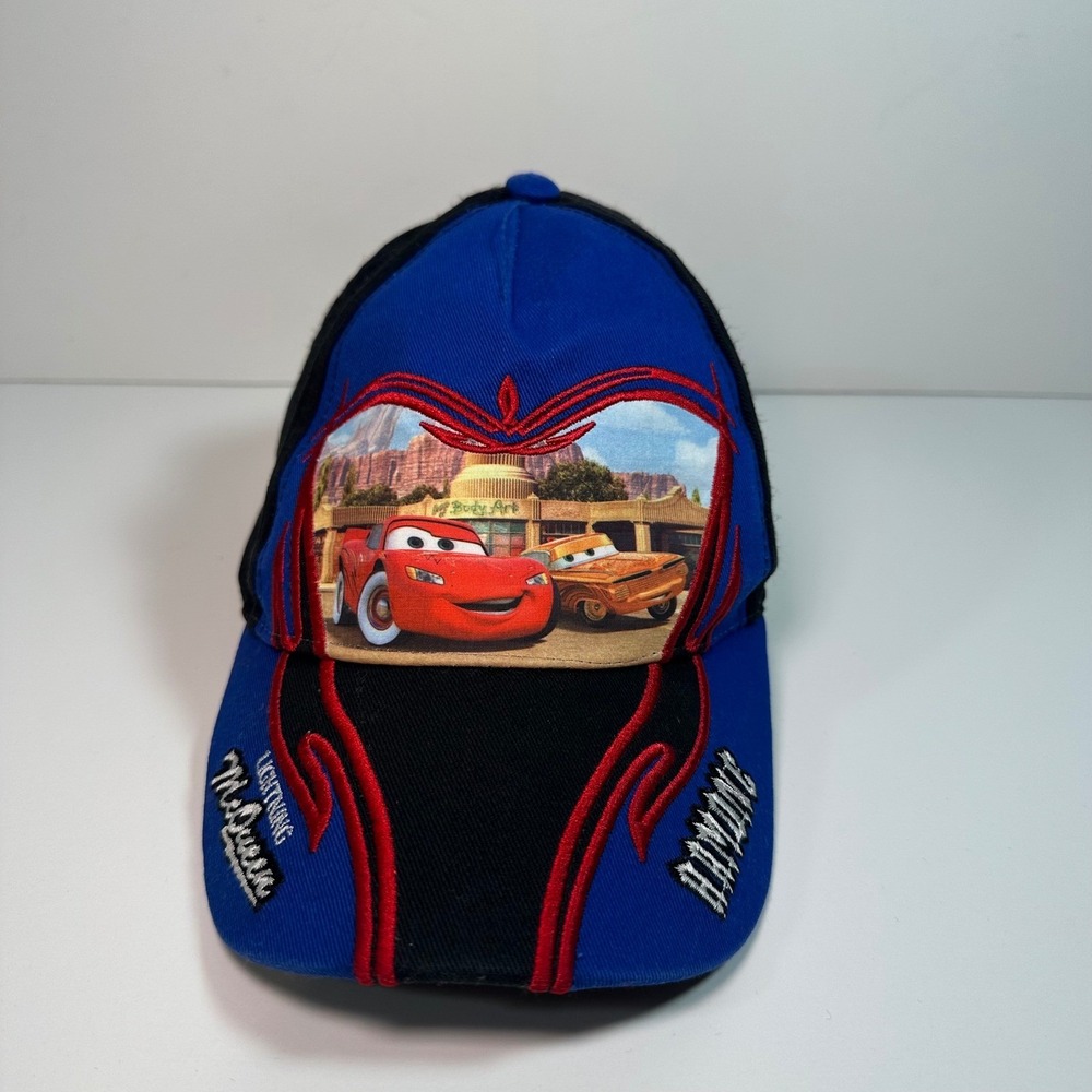 Disney Pixar Cars Lightning McQueen Ramone Boys Blue Black Hat Cap 53cm